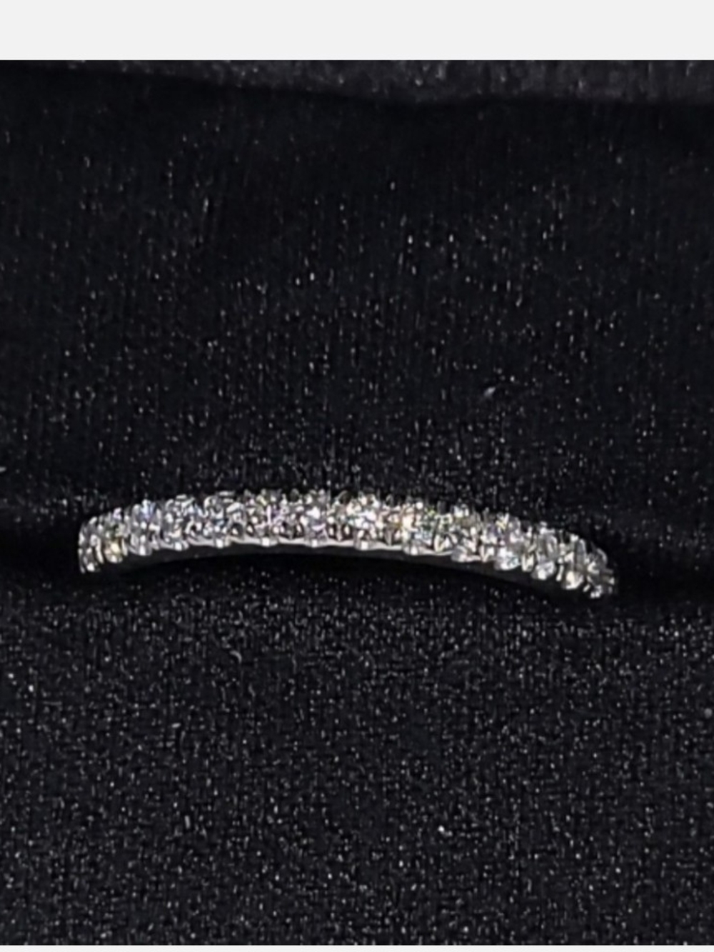 MAKE AN OFFER half eternity moissanite band in white gold plated sterling silver